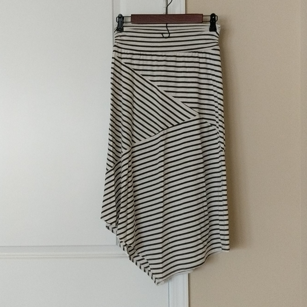 Striped midi skirt